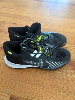 Nike Men's Black Athletic Court Shoes with Neon Accents